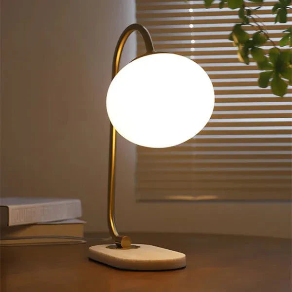 Marshmallow Metal and Glass Table Lamp