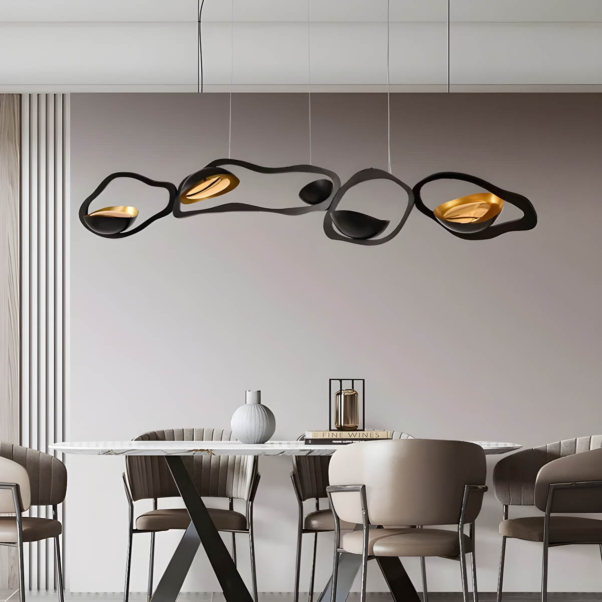 TORRA Modern Pendant Lamp LED Ceiling Light | Alloy Sculptural Design | Adjustable 150cm Cable | Dimmable Option