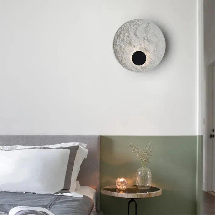 Modern Moon Ball Wall Lamp for Living Room & Bedroom | Soft Ambient LED Lighting | Resin & Iron Construction | 30cm or 50cm Diameter