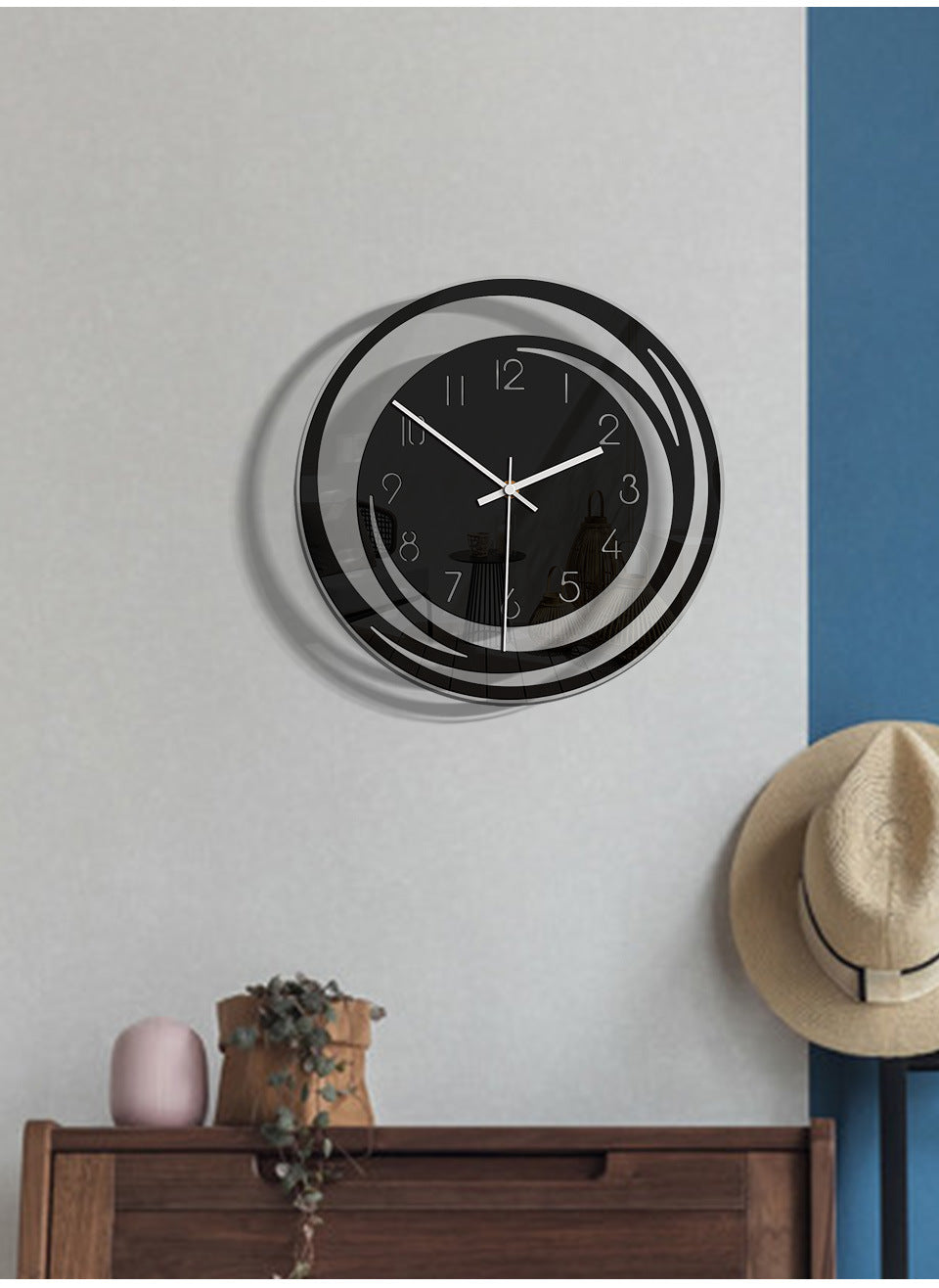 Minimalist Wall Clock 30 cm | Silent Quartz Movement | Elegant Acrylic Design for Living Room Bedroom Office
