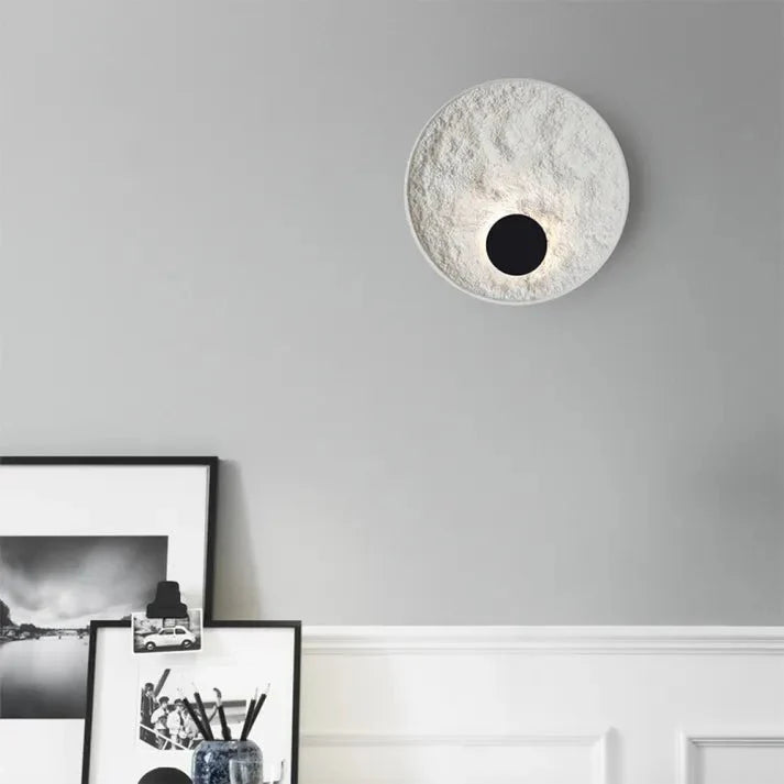 Modern Moon Ball Wall Lamp for Living Room & Bedroom | Soft Ambient LED Lighting | Resin & Iron Construction | 30cm or 50cm Diameter