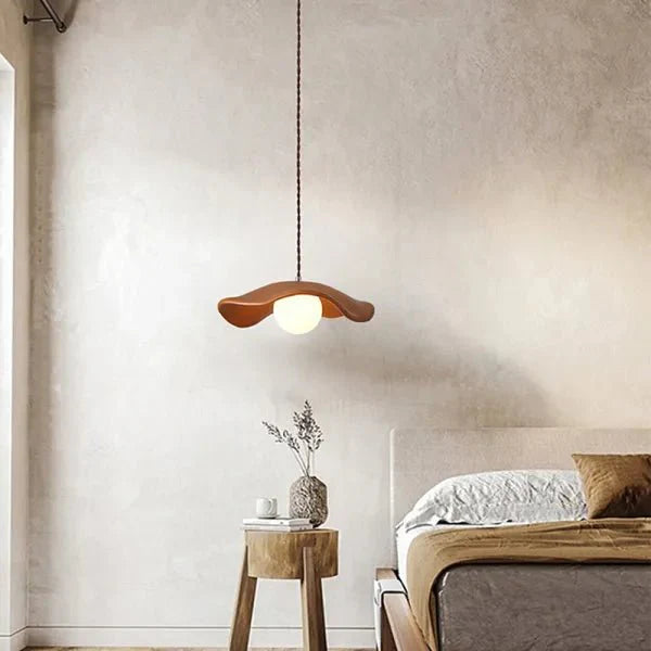 Wabi Sabi Lotus Leaf Pendant Lamp Organic Dining Design | G9 Bulb Base | Metal & Resin | Minimalist Ambient Lighting