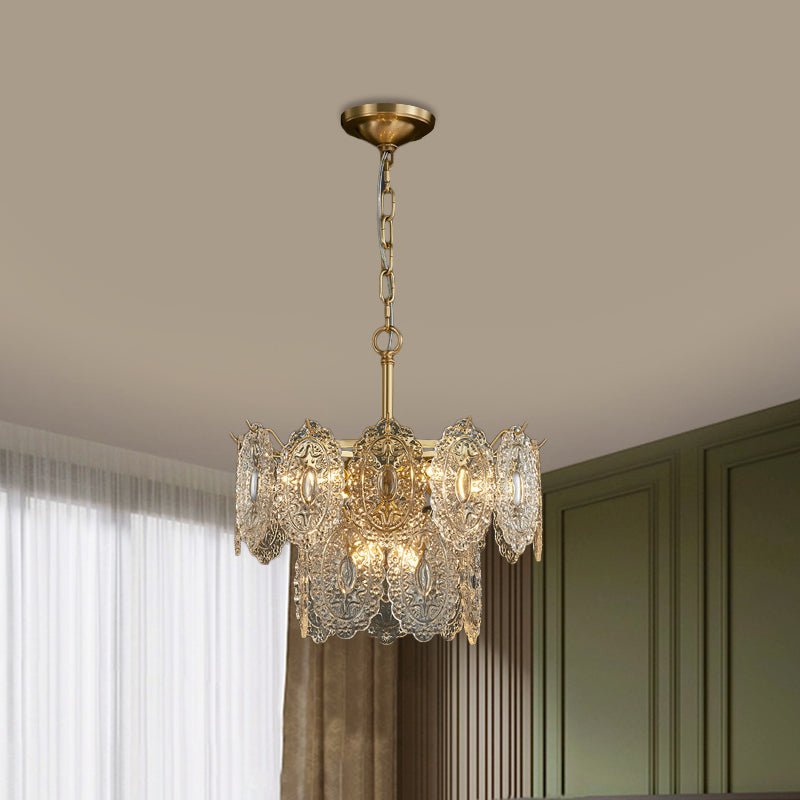 5/7 Heads Relief Crystal Panels Chandelier