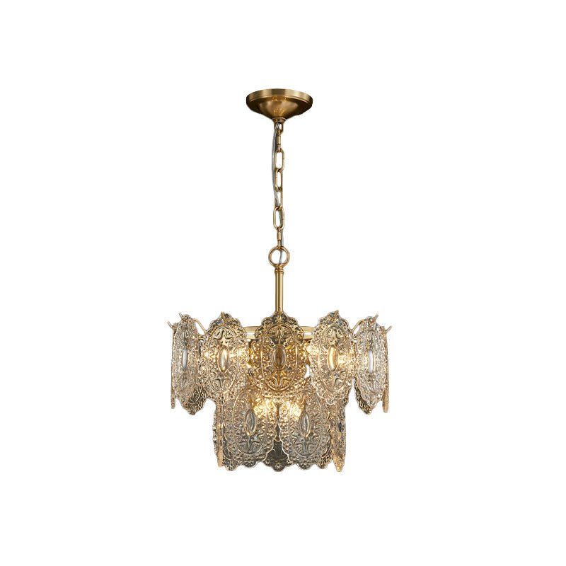 5/7 Heads Relief Crystal Panels Chandelier