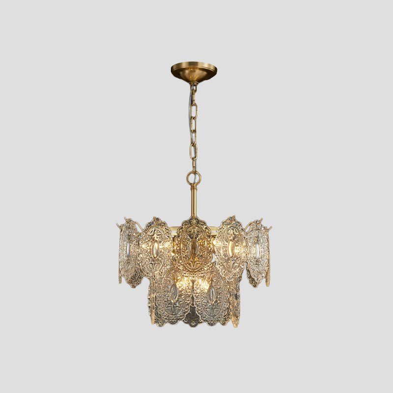 5/7 Heads Relief Crystal Panels Chandelier