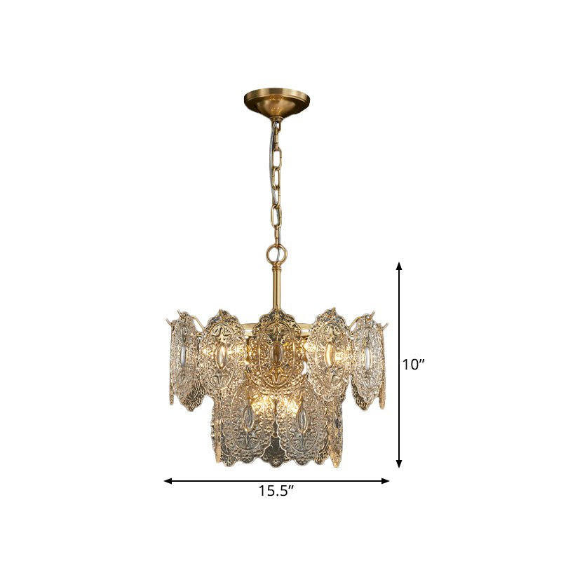 5/7 Heads Relief Crystal Panels Chandelier