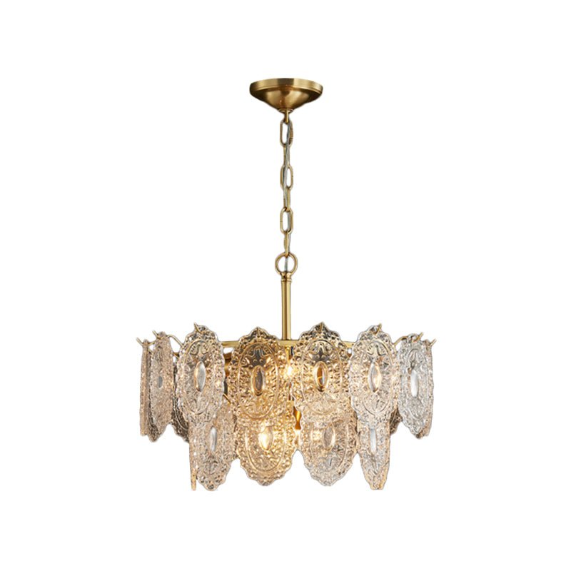 5/7 Heads Relief Crystal Panels Chandelier