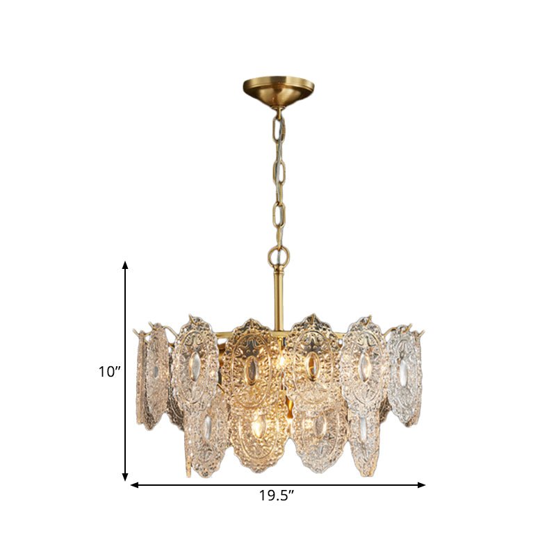 5/7 Heads Relief Crystal Panels Chandelier