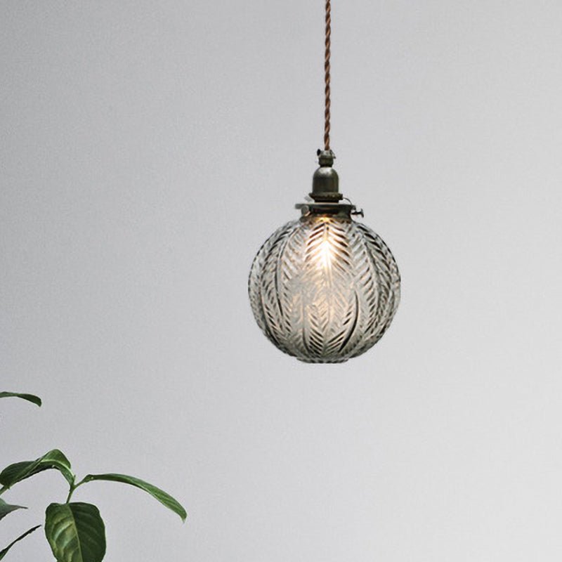 Colonial Globe Pendant Light Vintage Glass Design | E26/E27 Compatible | 110–240V | Dining & Living Room Lighting