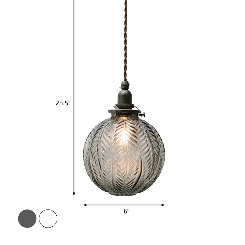 Colonial Globe Pendant Light Vintage Glass Design | E26/E27 Compatible | 110–240V | Dining & Living Room Lighting