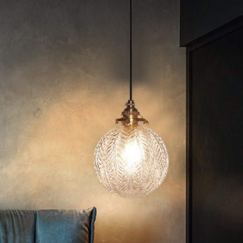 Colonial Globe Pendant Light Vintage Glass Design | E26/E27 Compatible | 110–240V | Dining & Living Room Lighting