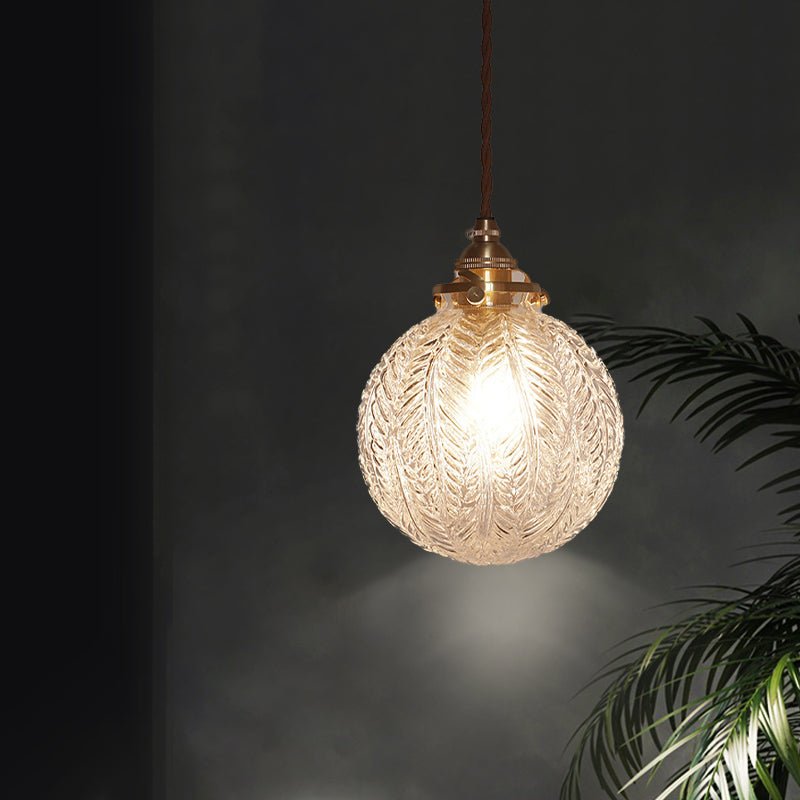 Colonial Globe Pendant Light Vintage Glass Design | E26/E27 Compatible | 110–240V | Dining & Living Room Lighting