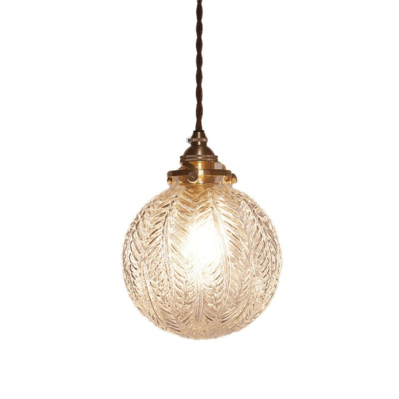 Colonial Globe Pendant Light Vintage Glass Design | E26/E27 Compatible | 110–240V | Dining & Living Room Lighting