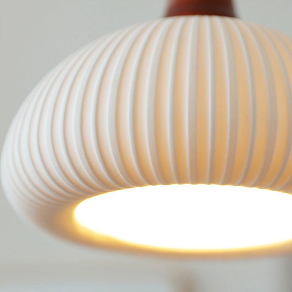 White Ceramic Pendant Lamp | Rustic Metal & Ceramic Ceiling Light | E26 LED/Incandescent | Adjustable Hanging 1.5m | Living Room Kitchen Dining Room
