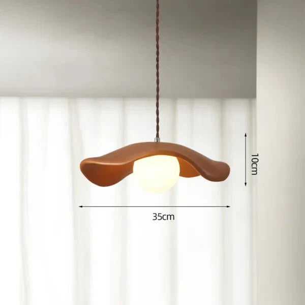 Wabi Sabi Lotus Leaf Pendant Lamp Organic Dining Design | G9 Bulb Base | Metal & Resin | Minimalist Ambient Lighting