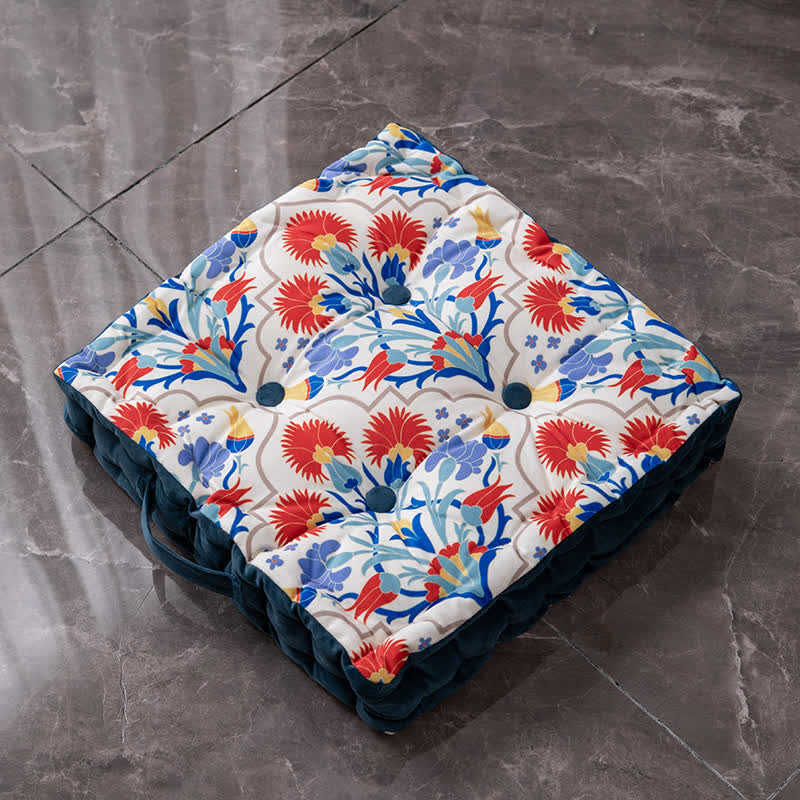 Ownkoti Morocco Style Chair Pad Floor Cushion | Soft Cotton Seat Pillow with Ruffle | Comfortable Floor & Chair Cushion for Home and Office