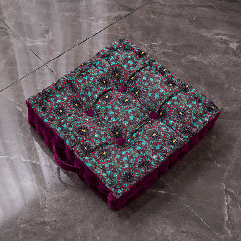 Ownkoti Morocco Style Chair Pad Floor Cushion | Soft Cotton Seat Pillow with Ruffle | Comfortable Floor & Chair Cushion for Home and Office