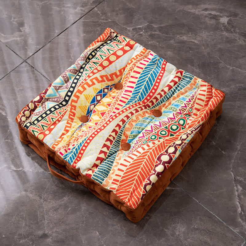 Ownkoti Morocco Style Chair Pad Floor Cushion | Soft Cotton Seat Pillow with Ruffle | Comfortable Floor & Chair Cushion for Home and Office