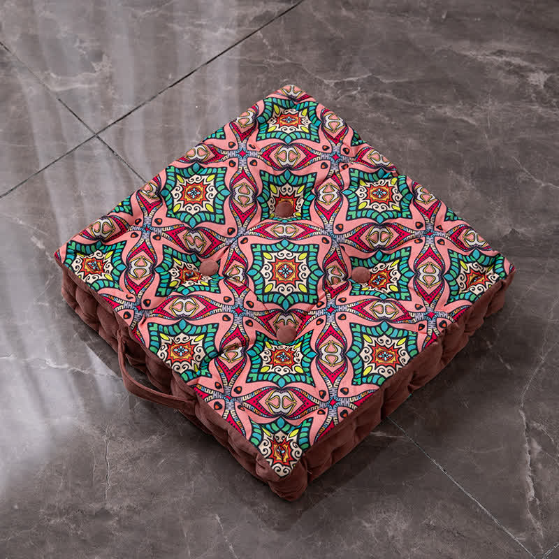 Ownkoti Morocco Style Chair Pad Floor Cushion | Soft Cotton Seat Pillow with Ruffle | Comfortable Floor & Chair Cushion for Home and Office