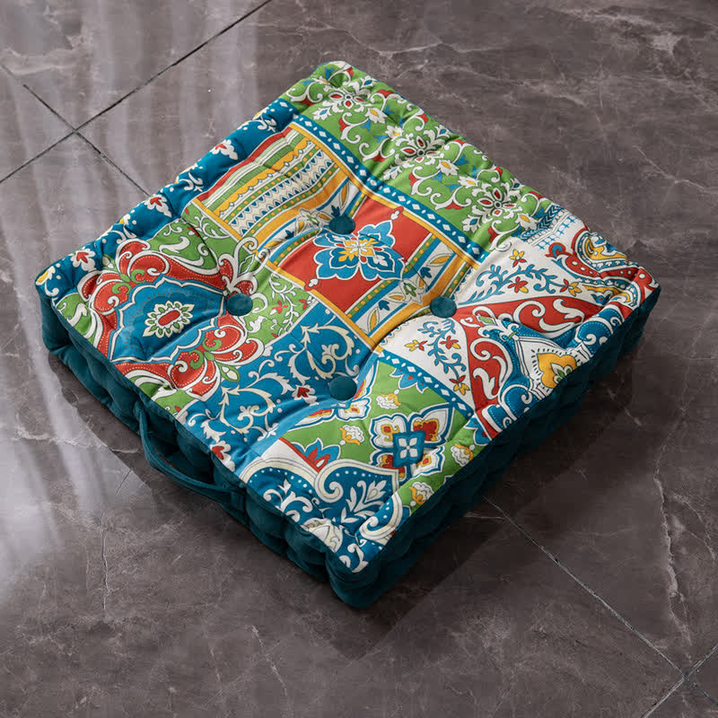 Ownkoti Morocco Style Chair Pad Floor Cushion | Soft Cotton Seat Pillow with Ruffle | Comfortable Floor & Chair Cushion for Home and Office