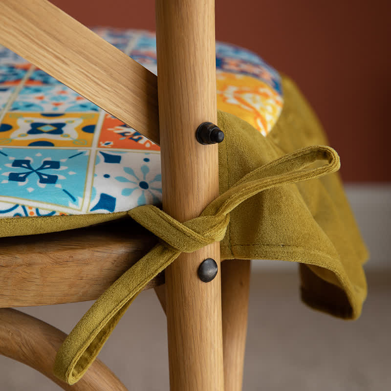 Ownkoti Morocco Style Chair Pad Floor Cushion | Soft Cotton Seat Pillow with Ruffle | Comfortable Floor & Chair Cushion for Home and Office