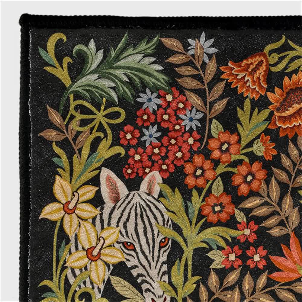 Tropical Jungle Indoor Outdoor Area Rug | Washable Anti-Slip Foldable Floor Carpet | Exotic Botanical Patio Living Room Rug