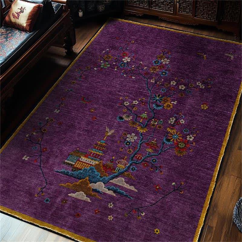 Natural Landscape Washable Area Rug for Living Room | Anti-Slip Foldable Carpet | Soft Machine Washable Polyester Rug | Elegant Home Décor