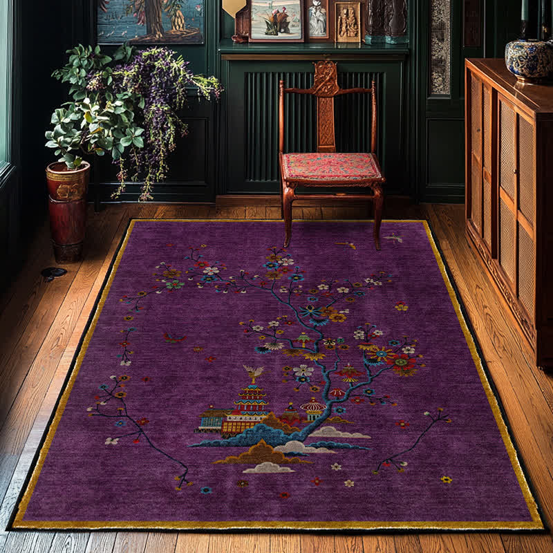 Natural Landscape Washable Area Rug for Living Room | Anti-Slip Foldable Carpet | Soft Machine Washable Polyester Rug | Elegant Home Décor