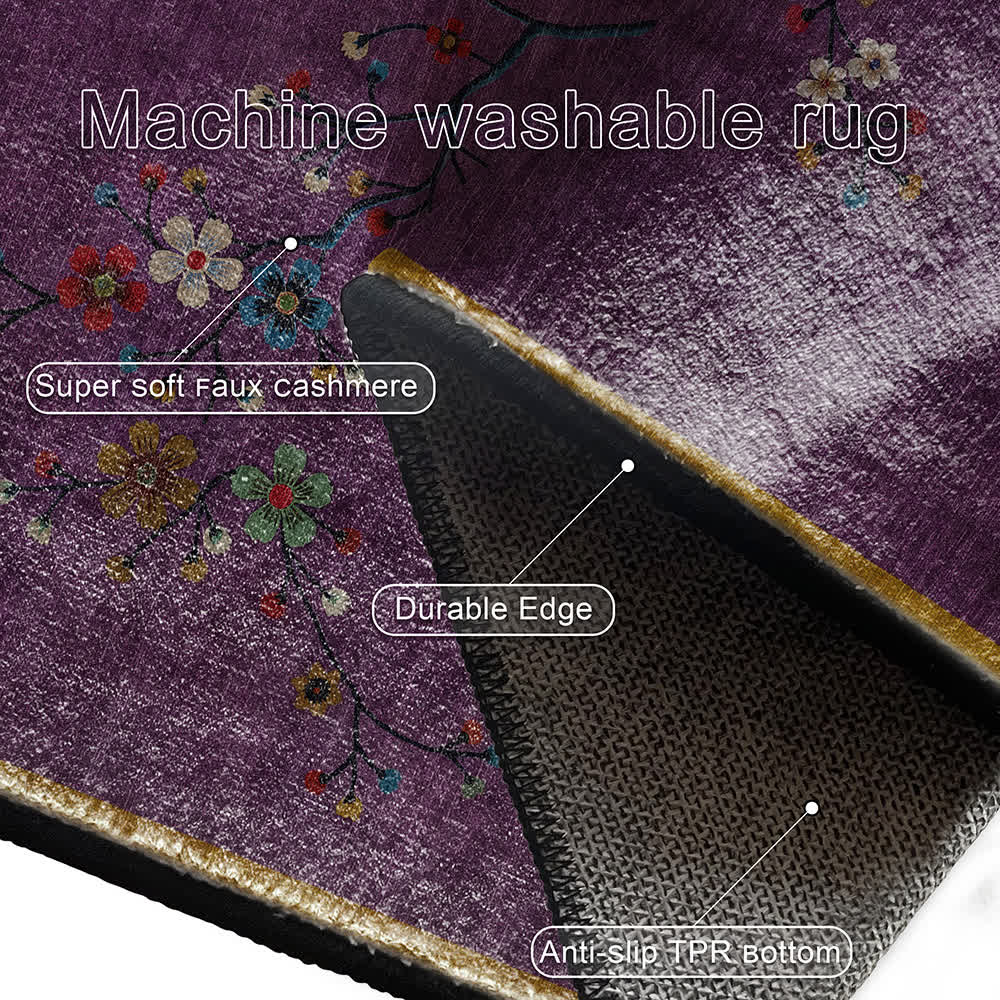 Natural Landscape Washable Area Rug for Living Room | Anti-Slip Foldable Carpet | Soft Machine Washable Polyester Rug | Elegant Home Décor