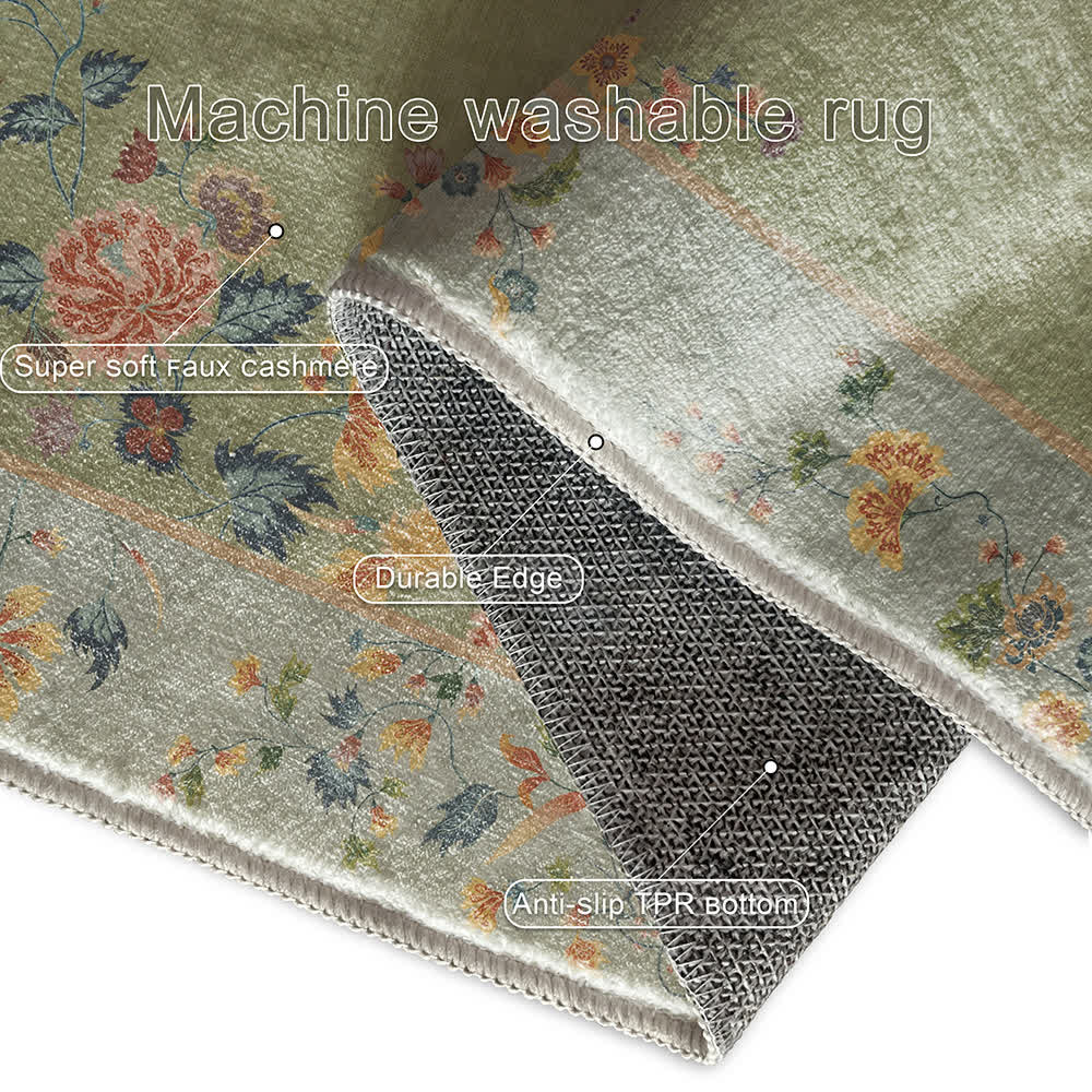 Floral Indoor Outdoor Non-Slip Area Rug | Weather-Resistant Decorative Carpet for Patio, Living Room & Bedroom | Soft Polyester Floor Rug