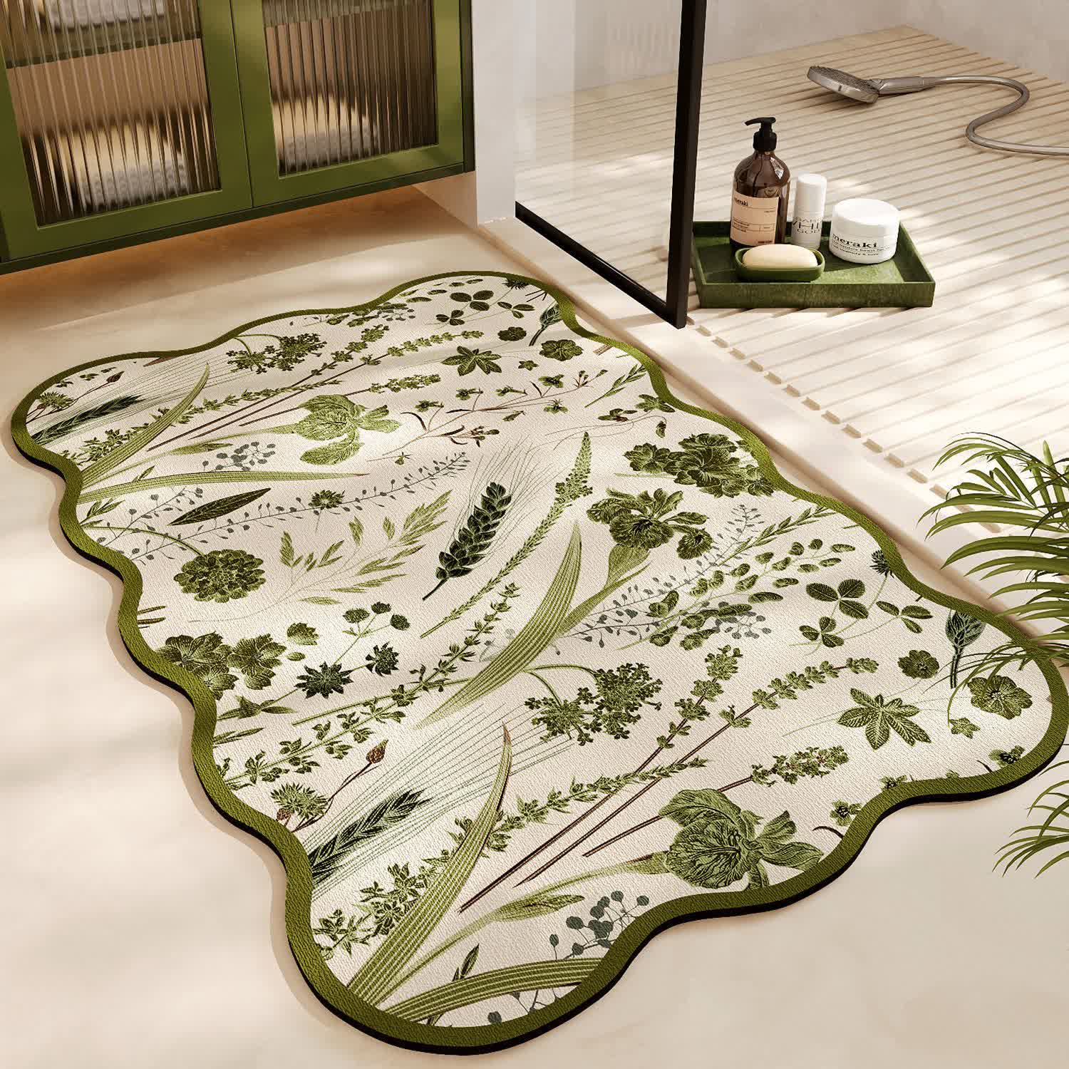 Rural Diatom Mud Quick-Dry Bath Mat | Water Absorbent Anti-Slip Bathroom Rug | Soft Floor Mat for Bathroom & Entryway