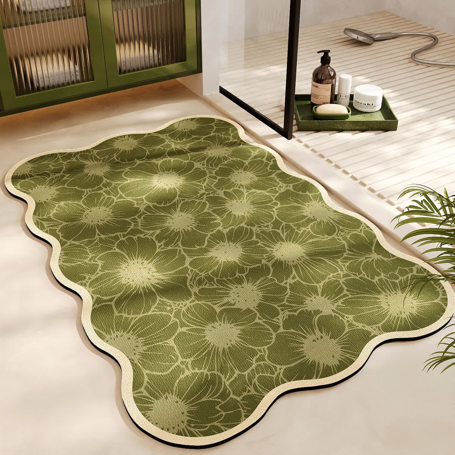 Rural Diatom Mud Quick-Dry Bath Mat | Water Absorbent Anti-Slip Bathroom Rug | Soft Floor Mat for Bathroom & Entryway