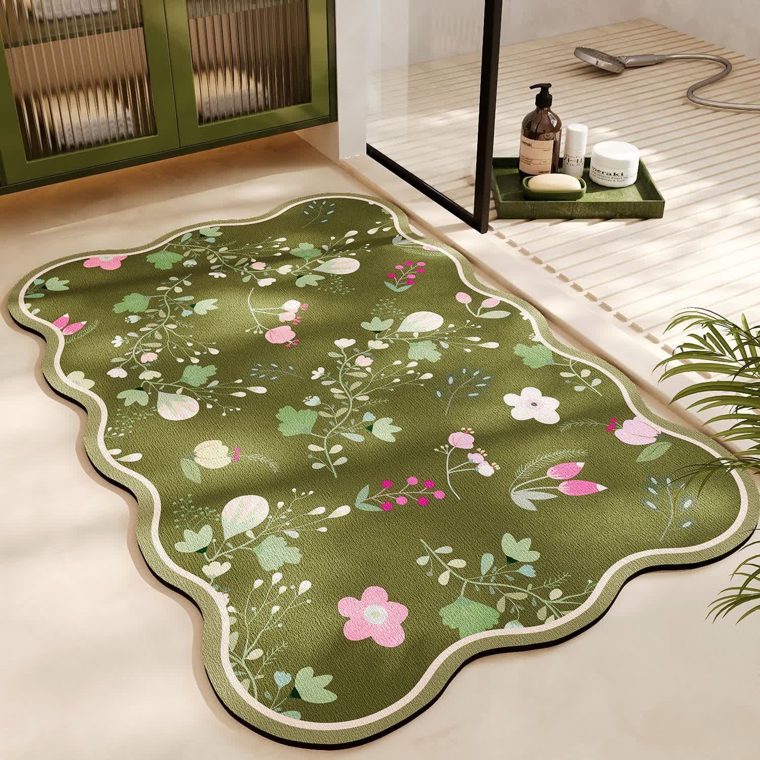 Rural Diatom Mud Quick-Dry Bath Mat | Water Absorbent Anti-Slip Bathroom Rug | Soft Floor Mat for Bathroom & Entryway