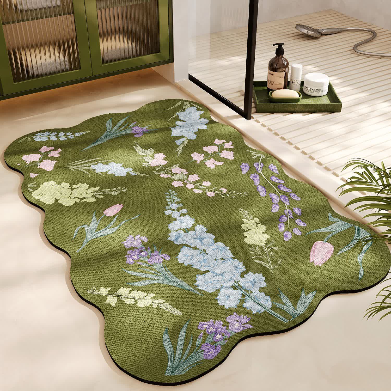 Rural Diatom Mud Quick-Dry Bath Mat | Water Absorbent Anti-Slip Bathroom Rug | Soft Floor Mat for Bathroom & Entryway