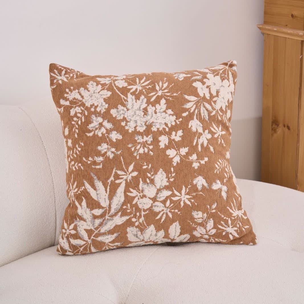 Floral Leaf Throw Pillow with Insert | Country Style Decorative Cushion | Soft Polyester Accent Pillow | Multiple Sizes for Sofa & Bed