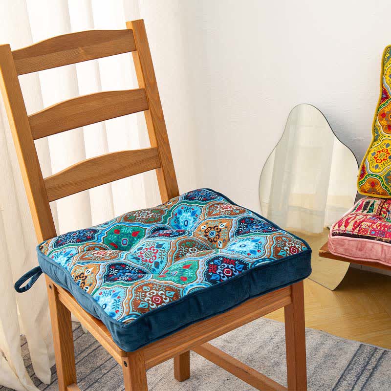Ownkoti Moroccan Floor Chair Cushion with Tie Straps | Soft Padded Seat Pad | Comfortable Chair & Floor Cushion for Home Seating