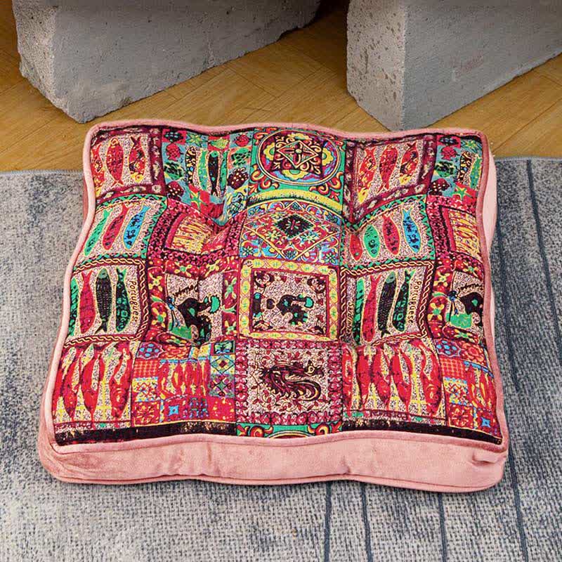 Ownkoti Moroccan Floor Chair Cushion with Tie Straps | Soft Padded Seat Pad | Comfortable Chair & Floor Cushion for Home Seating