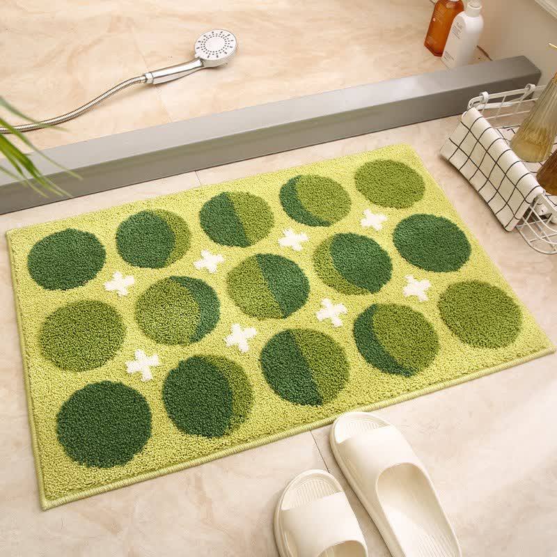 Geometric Jacquard Non-Slip Bath Mat | Soft Quick-Dry Microfiber Bathroom Rug | Absorbent Plush Floor Mat