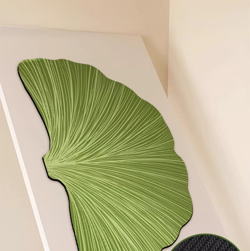 Botanical Ginkgo Leaf Diatom Mud Bath Mat | Quick Dry Anti-Slip Bathroom Rug | Water Absorbent Botanical Floor Mat