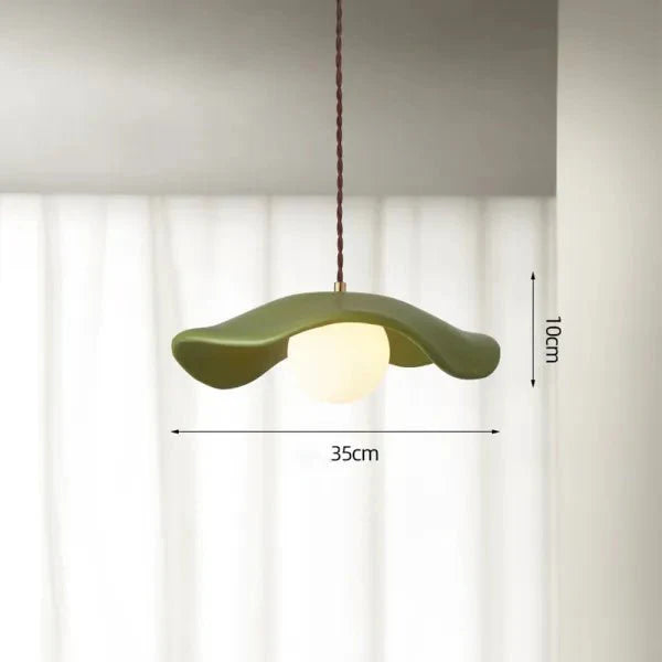 Wabi Sabi Lotus Leaf Pendant Lamp Organic Dining Design | G9 Bulb Base | Metal & Resin | Minimalist Ambient Lighting