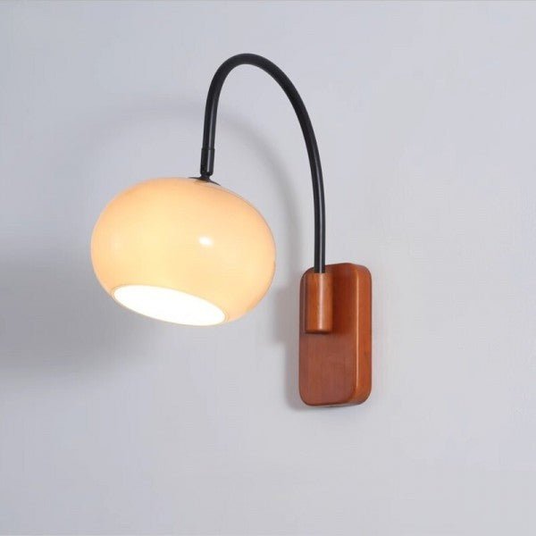 Bauhaus Persimmon Glass Wall Lamp Rotatable | E27 Wall Light Fixture | Modern Adjustable Lighting | 18 cm Decorative Lamp