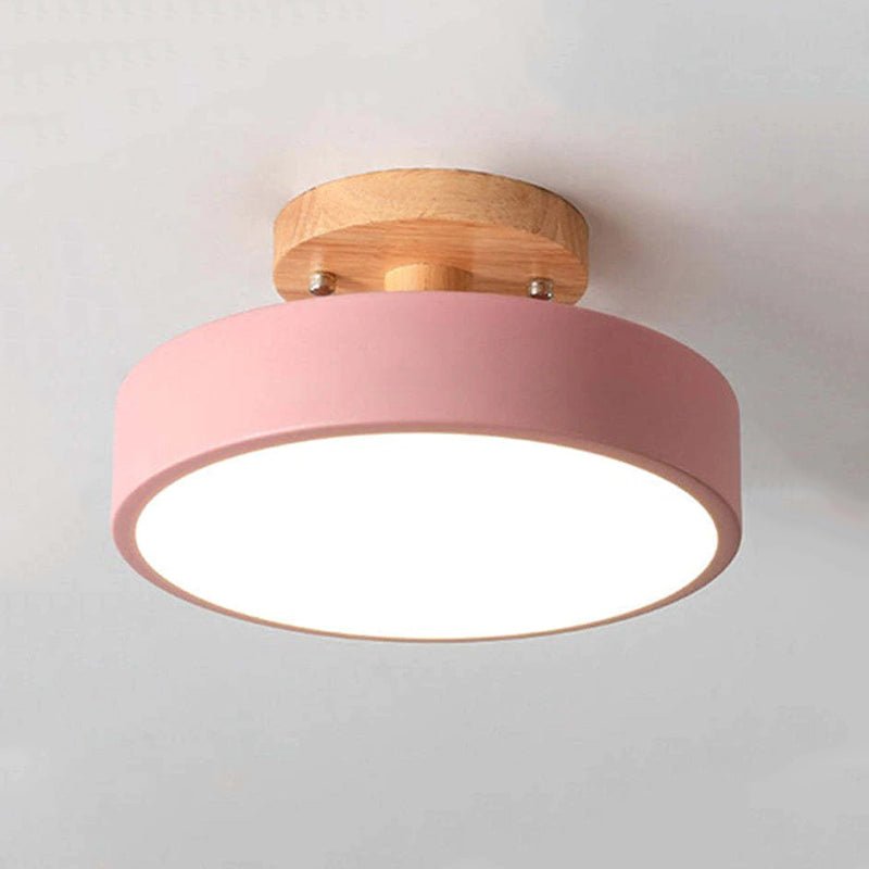 Modern LED Ceiling Lamp Made of Wood