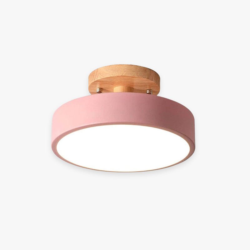 Modern LED Ceiling Lamp Made of Wood