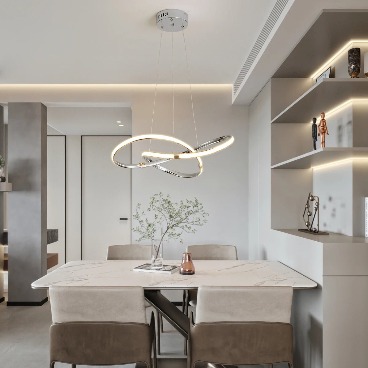 Emulance Luxe Pendant Lamp | Small Black & Gold Chandelier | 24W LED | Adjustable Hanging | 8–12m² Coverage