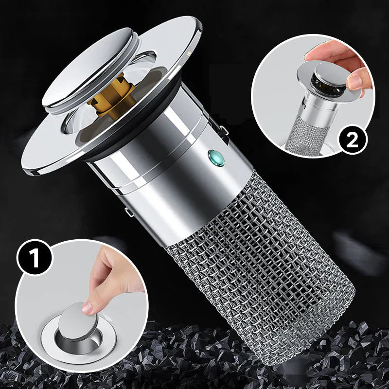 Drain strainer for shower and sink | Hair strainer made of stainless steel | StoppFix