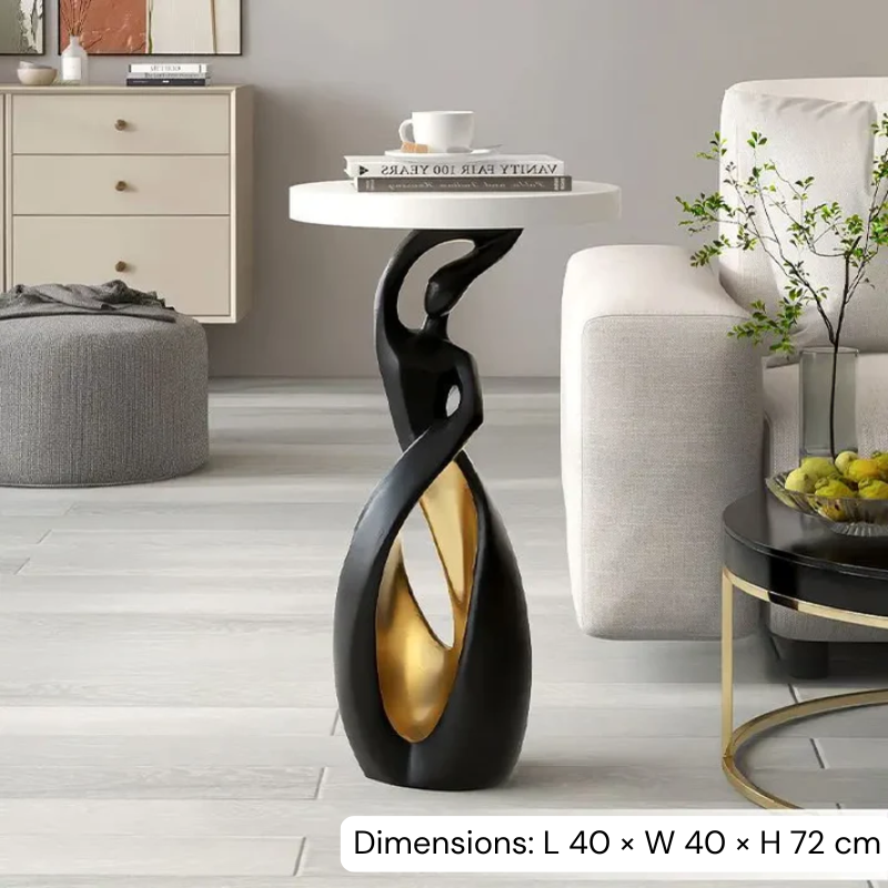 Orviano Luxury Side Table | Modern Resin Accent Table | Elegant Sofa & Bedroom Corner Table