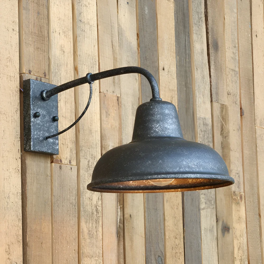 Lyvix Industrial Outdoor Wall Lamp | Vintage Iron Exterior Light | E26 Black Wall Lighting