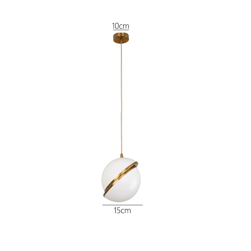 Golden Pendant Lamp Lumaglo Crescent Design | Acrylic Brass Finish | E27 Socket | Elegant Ceiling Lighting for Bedroom Living Room