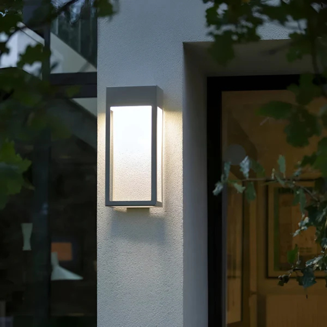 Solar LED Outdoor Wall Lamp for Garden & Terrace | IP65 Waterproof Black Stainless Steel Design | Warm White Outdoor Lighting | Modern Exterior Wall Light