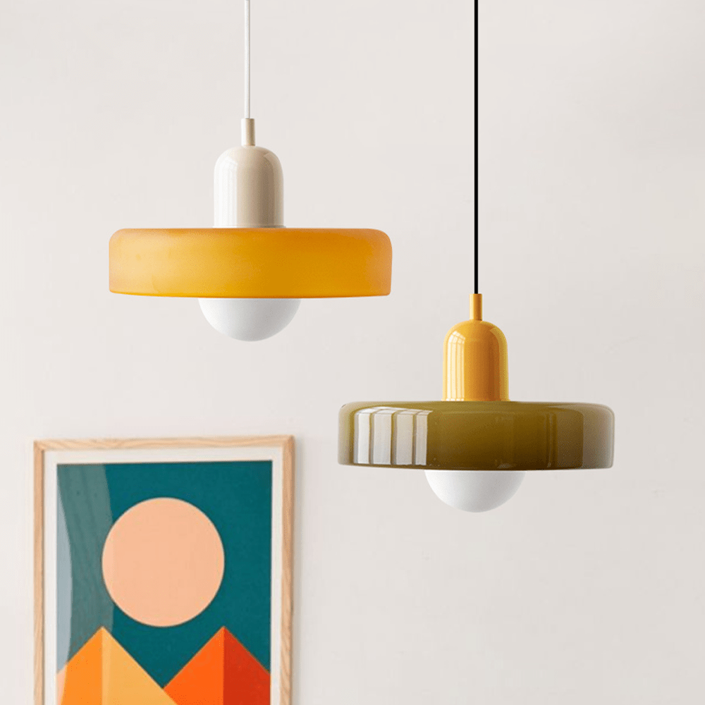 Bauhaus Pendant Lamp Made of Colored Glass